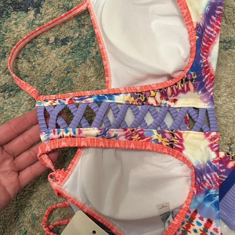 NWT Kuleana Women's Tie Dye Like Top & Bottom Two Piece Set Size Small
